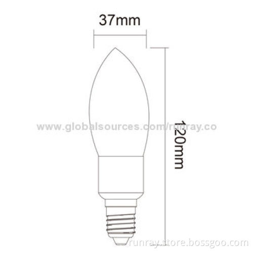 New Filament LED Bulb, E14, 3W, AC 85-265V, 72 Hours Aging Time, 2-year Warranty, CE/RoHS, ISO 9001